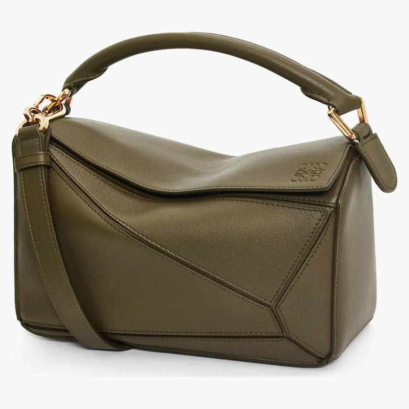 Sacca di puzzle loewe piccolo verde kaki scuro