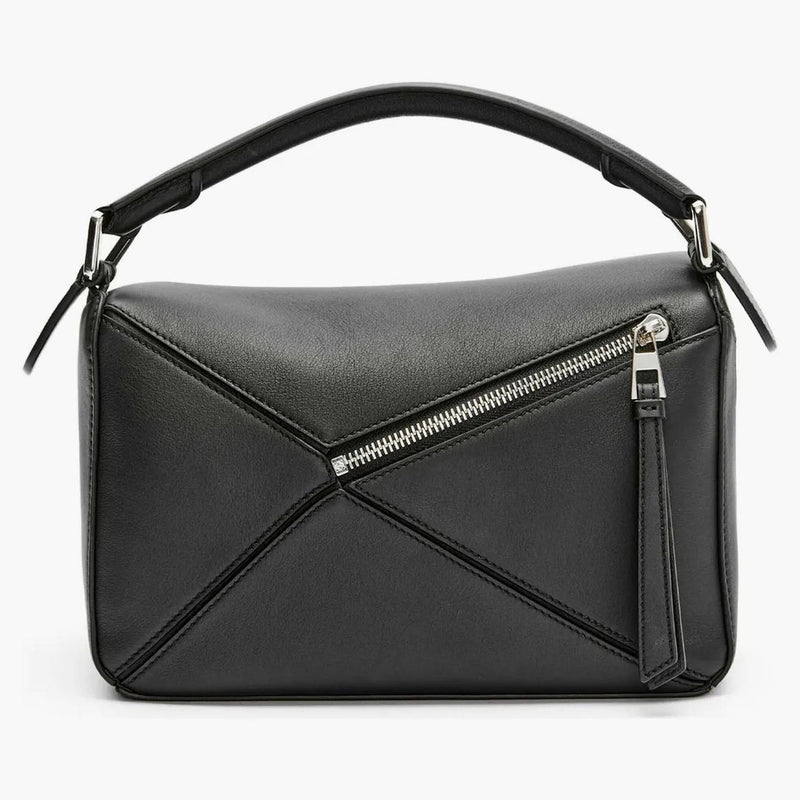 Borsa per puzzle loewe in pelle di vitello classica piccola nera