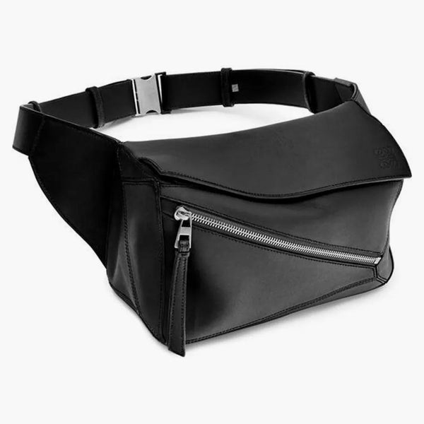 Sacca per sedere del puzzle in pelle di vitello classico piccolo nero