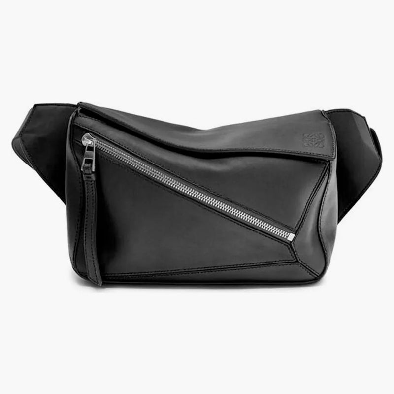 Sacca per sedere del puzzle in pelle di vitello classico piccolo nero