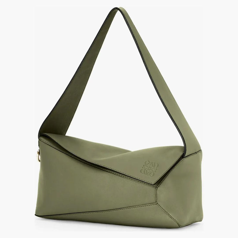 Sacca di hobo puzzle loewe in nappa calfkin avocado verde