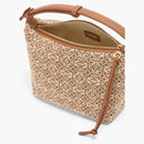 Bolsa Cubi pequeña de Loewe en anagrama Jacquard y ternero Tan/Pecan