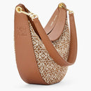 Loewe Malá taška Luna v Anagramu Jacquard a Classic Calfskin Tan/Pecan