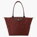 Longchamp Le Pliage Green L Shoulder Bag Wine