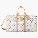 Louis Vuitton X Takashi Murakami Keepall Bandouliere 45 White Multicolored