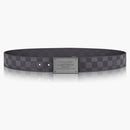 Louis Vuitton Belt Neo Inventeur Reversible Damier Graphite Ruthenium Buckle 40mm Black/grey