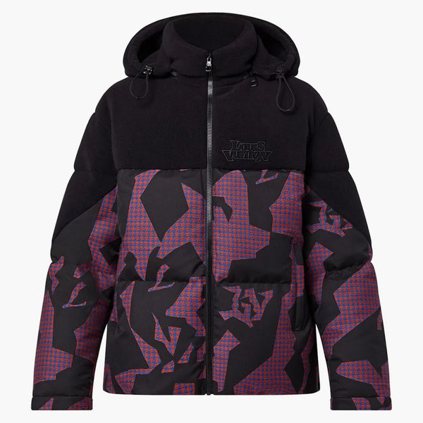Louis Vuitton Bimaterial Hooded Down Jacket Black/violet