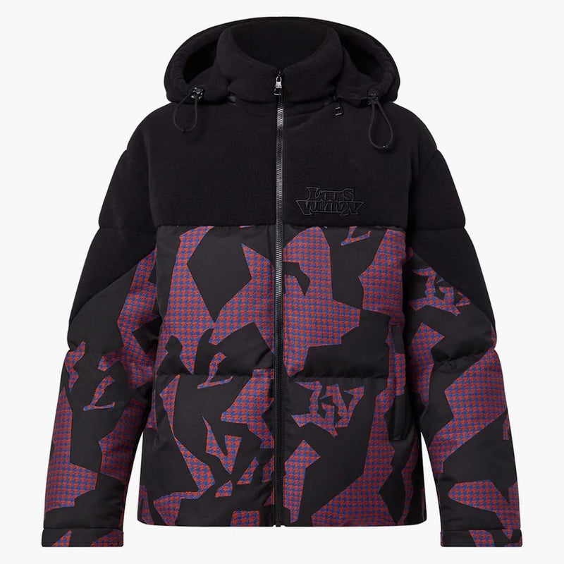 Louis Vuitton Bimaterial Hooded Down Jacket Black/violet