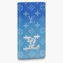 Louis Vuitton Brazza Wallet (16 Card Slot) Clouds Monogram Blue