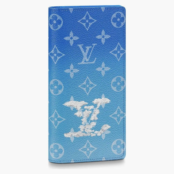 Louis Vuitton Brazza Wallet (16 Card Slot) Clouds Monogram Blue