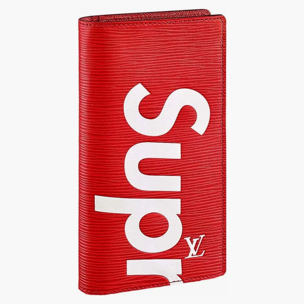 Louis Vuitton X Supreme Brazza Wallet Epi Red