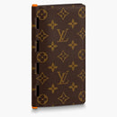 Louis Vuitton Brazza Wallet Hinge Monogram Solar Ray Orange Brown