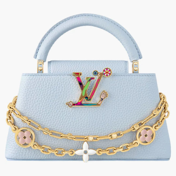 Louis Vuitton X Takashi Murakami Capucines East-west Mini Olympe Blue