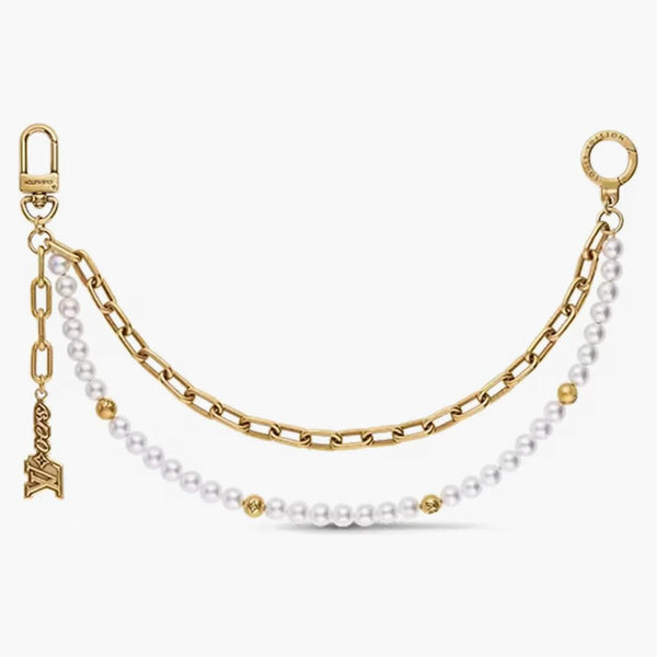 Louis Vuitton Chain Belt Pearls Bag Charm Gold