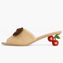 Louis Vuitton Cherie Mule X Takashi Murakami Raffia