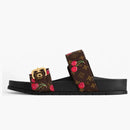 Louis Vuitton Cherry Bom Dia Flat Comfort Mule X Takashi Murakami Brown Monogram Cherry