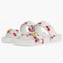 Louis Vuitton Cherry Bom Dia Flat Comfort Mule X Takashi Murakami White Monogram Cherry