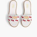 Louis Vuitton Cherry Lily Flat Mule X Takashi Murakami White