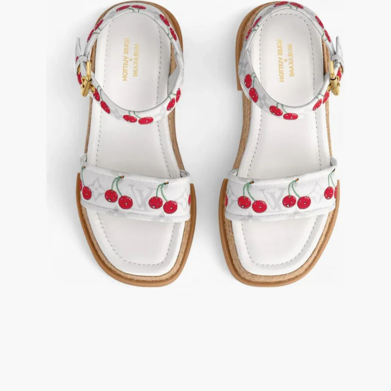 Louis Vuitton Cherry Maya Platform Sandal X Takashi Murakami White