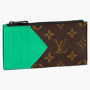 Louis Vuitton Coin Card Holder Monogram Macassar Minty Green