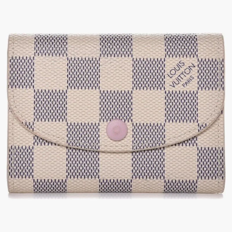 Louis Vuitton Coin Purse Rosalie Damier Azur Rose Ballerine