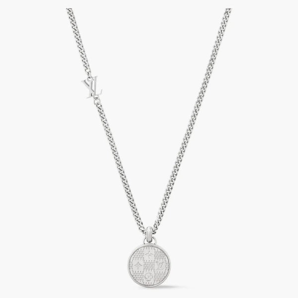 Louis Vuitton Damier Staples Pendant Silver