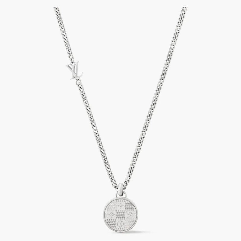 Louis Vuitton Damier Staples Pendant Silver