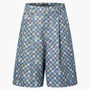 Louis Vuitton Damier Wide Chambray Shorts Multicolor