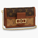 Louis Vuitton Dauphine Chain Wallet Monogram Reverse Brown