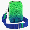 Louis Vuitton Double Phone Pouch Taurillon Illusion Blue/green