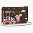 Louis Vuitton Double Zip Pochette Monogram Vivienne Holiday Rose Ballerine Pink