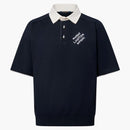 Louis Vuitton Embroidered Short-sleeved Cotton Blend Polo Shirt Navy Blue