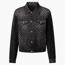 Louis Vuitton Flocked Damier Denim Trucker Jacket Black