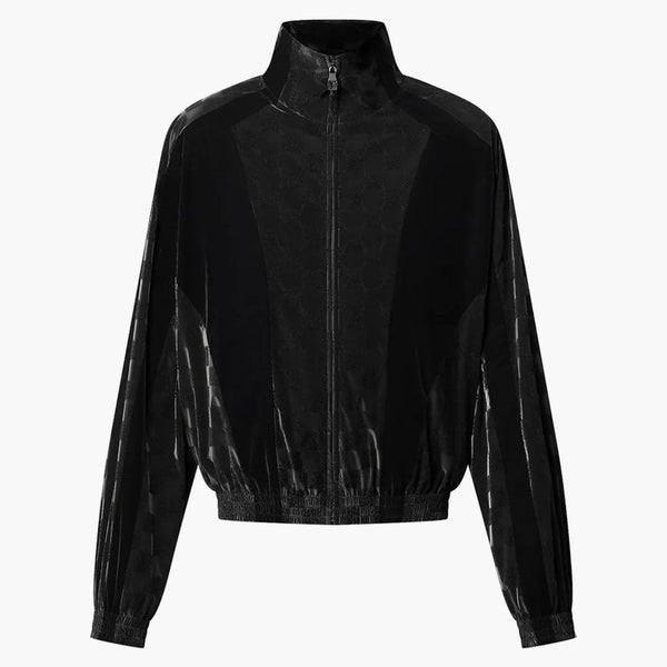 Louis Vuitton Flocked Damier Technical Tracksuit Top Deep Black