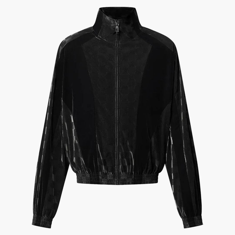 Louis Vuitton Flocked Damier Technical Tracksuit Top Deep Black