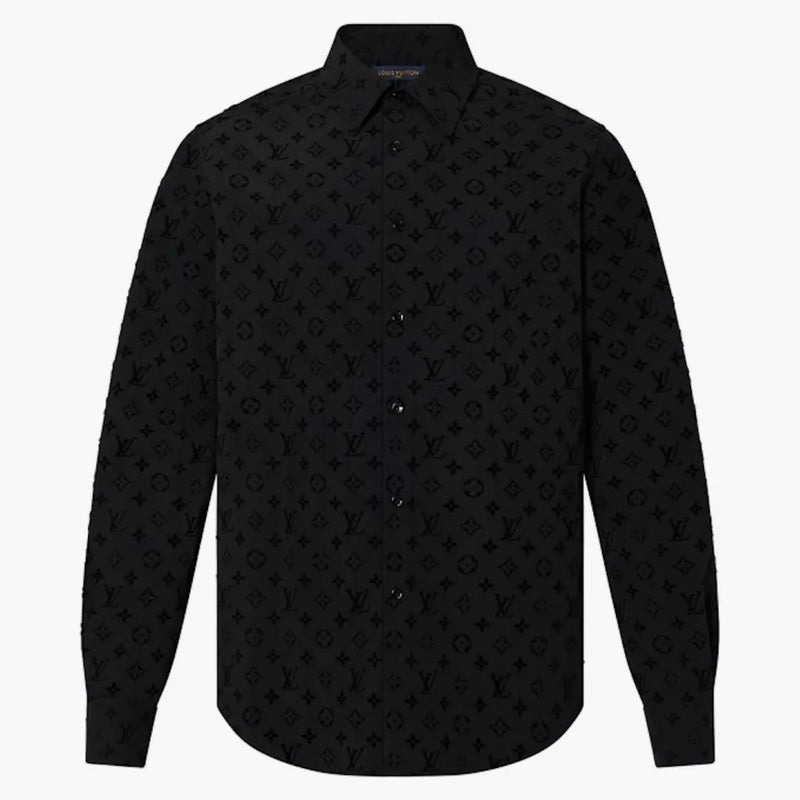 Louis Vuitton Flocked Monogram Classic Shirt Black