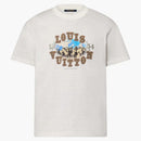 Louis Vuitton Graphic Cotton And Linen-blend T-shirt Milky White