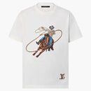 Louis Vuitton Graphic Embroidered Cotton T-shirt Milky White