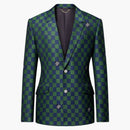Louis Vuitton Jacquard Damier Wool Single-breasted Jacket Multicolor