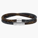 Louis Vuitton Keep It Double Leather Bracelet Eclipse/macassar