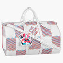 Louis Vuitton Keepall 50b White Damier Spray