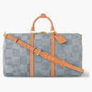 Louis Vuitton Keepall Bandouliere 50 Damier Denim 3d Blue Denim