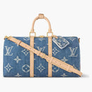 Louis Vuitton Keepall Bandouliere 45 Monogram Denim Blue