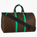 Louis Vuitton Keepall Bandouliere 50 Monogram Macassar Minty Green