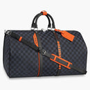 Louis Vuitton Keepall Bandouliere Damier Cobalt Race 55 Blue Orange