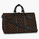 Louis Vuitton Keepall Triangle Bandouliere Monogram Tuffetage 50 Black