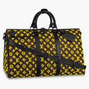 Louis Vuitton Keepall Triangle Bandouliere Monogram Tuffetage 50 Yellow
