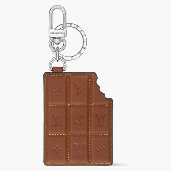 Louis Vuitton Lv Chocolate Bar Figurine Key Holder And Bag Charm Brown