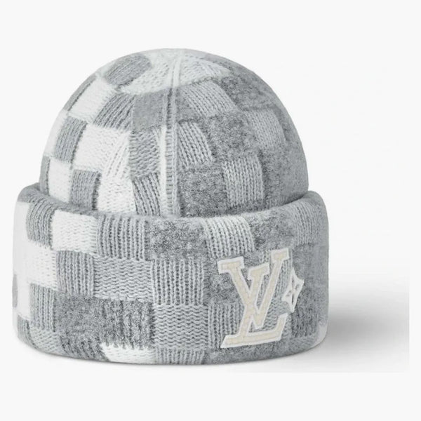 Louis Vuitton Lv Crush Damoflage Pearls Beanie Light Gray