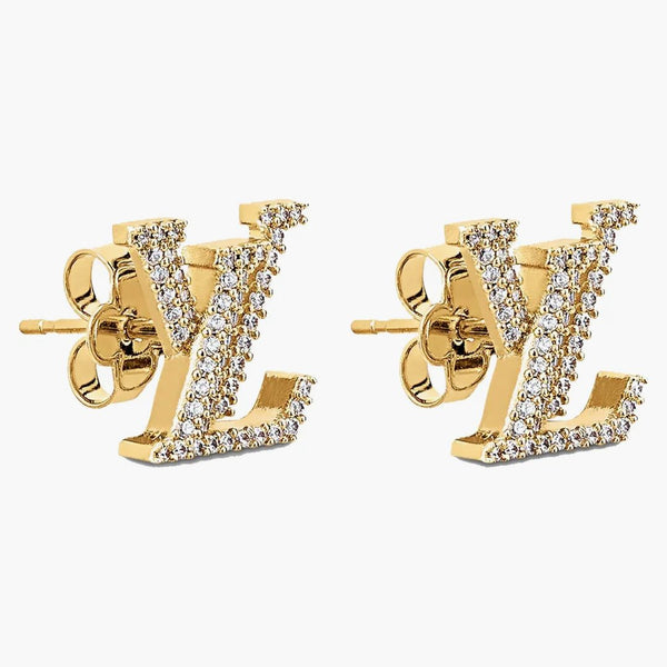 Louis Vuitton Lv Iconic Earrings Gold/rhinestone